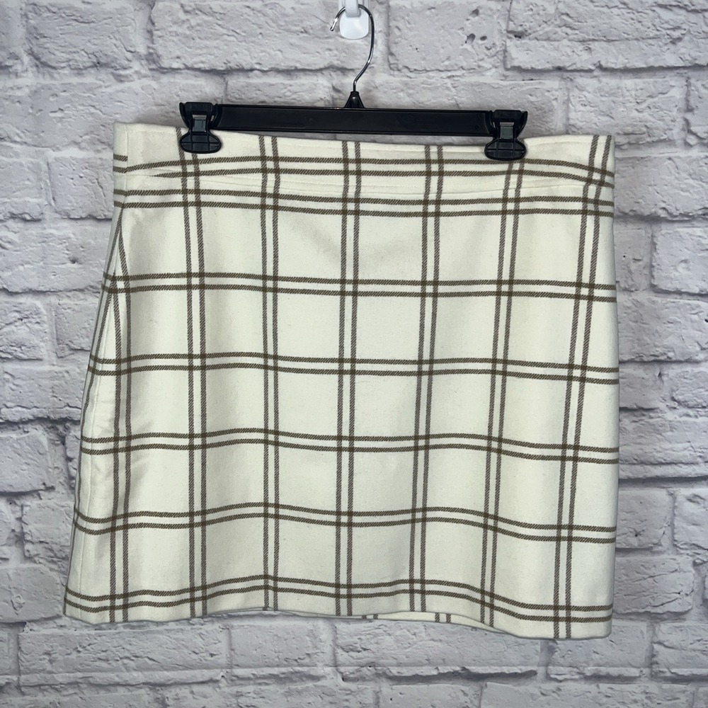 J. Crew Women's Wool Blend Plaid Preppy Classic A-line Skirt Size 18 *Read